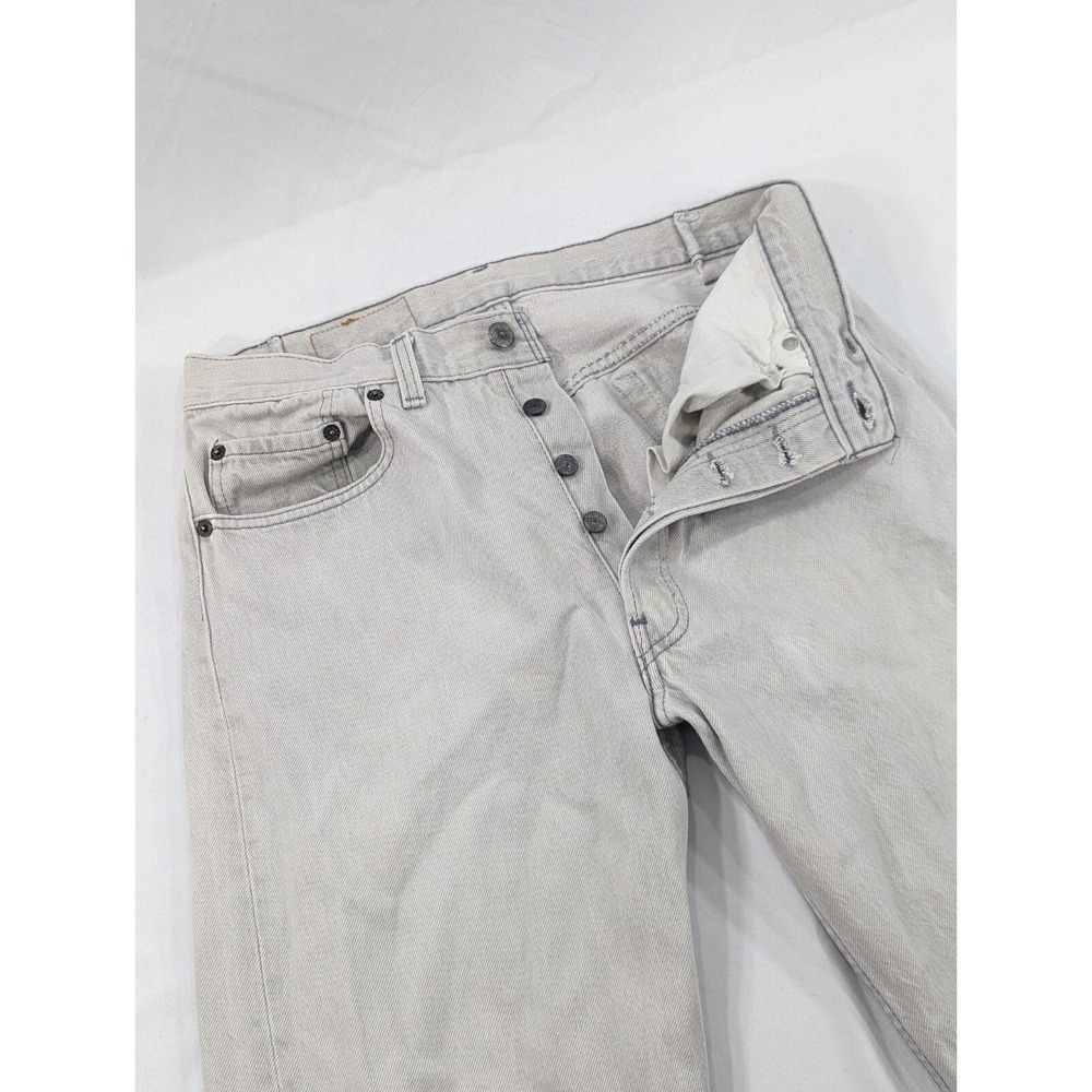 Vintage Levis 501 Jeans Mid 80s Light Wash Silver Denim Workwear 30x32